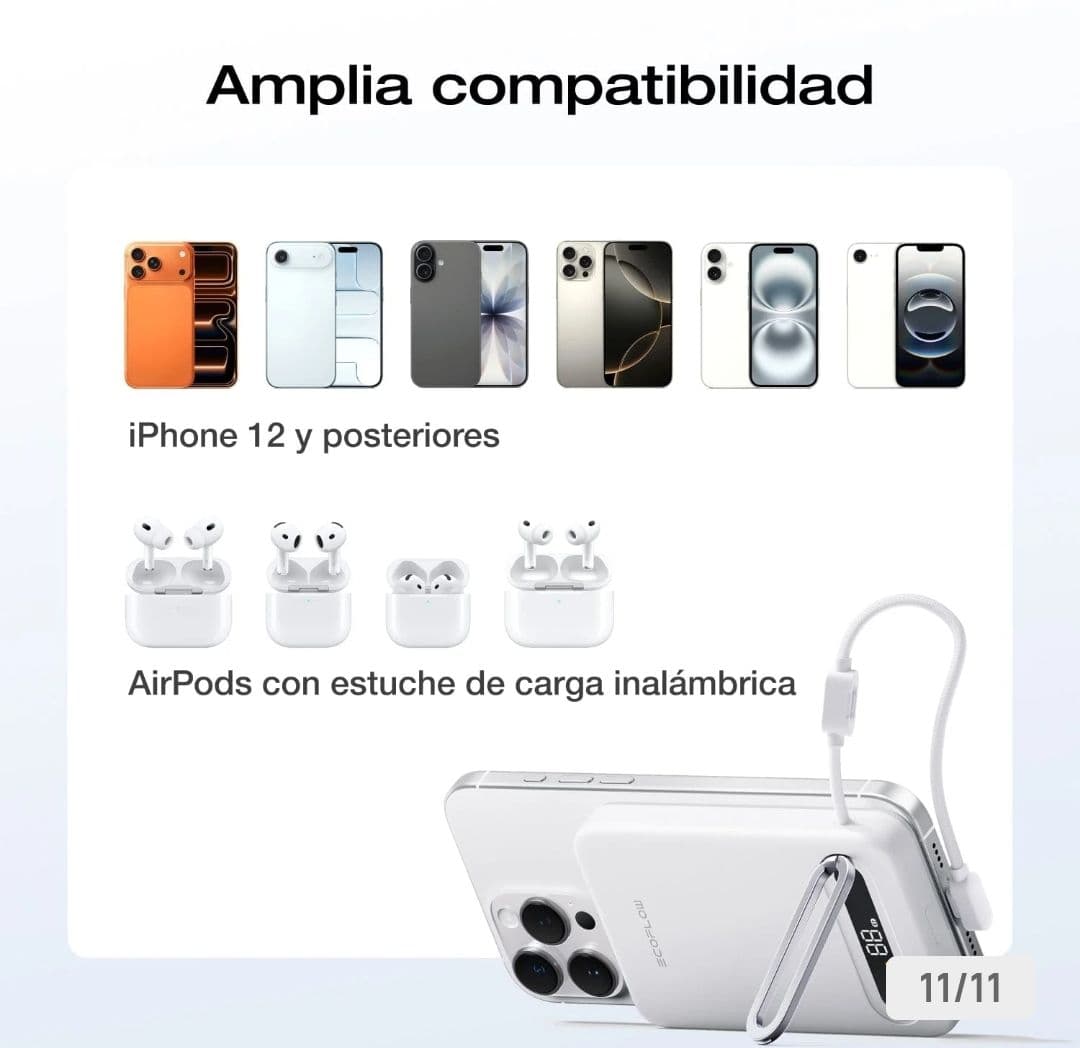 Banco de Energía Magnético EcoFlow Qi2.2 - 10,000 mAh, Carga Inalámbrica 25W, Soporte Integrado