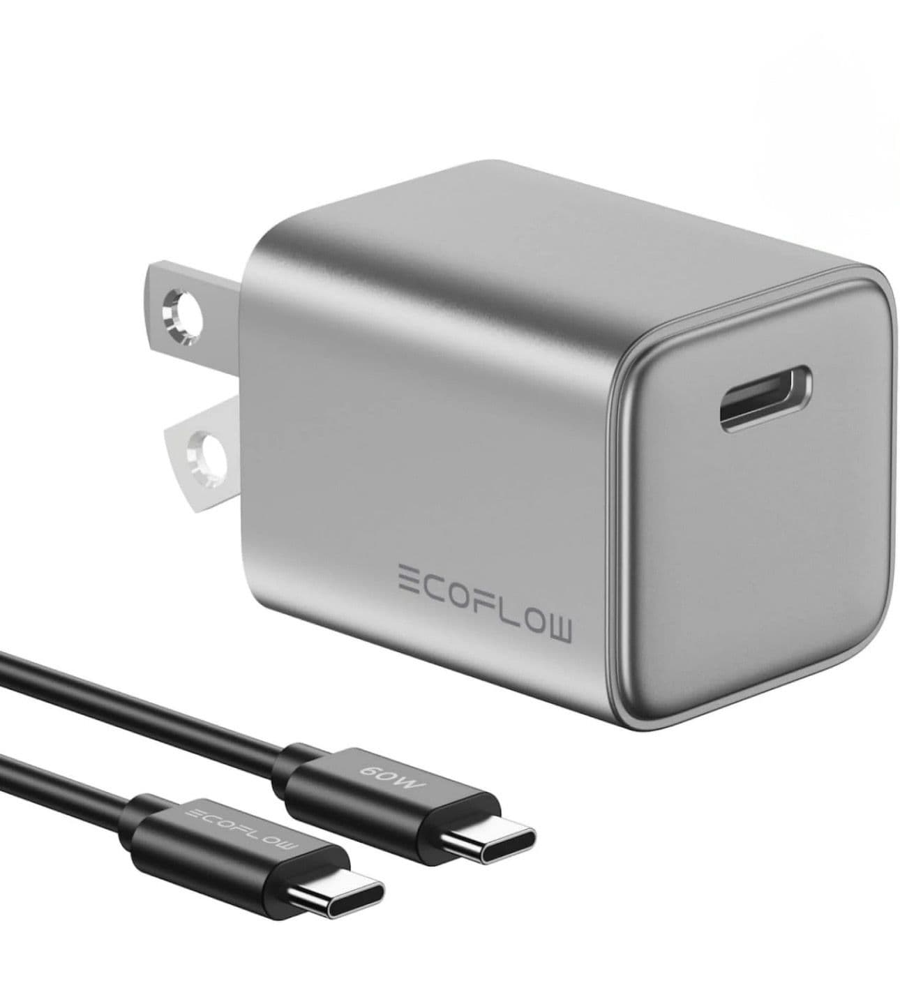 Cargador Súper Rápido EcoFlow RAPID GaN de 20 W con cable de 60 W
