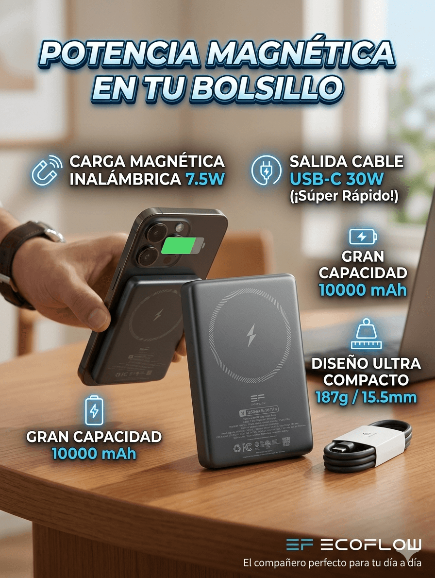 EcoFlow RAPID Mag Power Bank 10000mAh (30W Fast Charge & 7.5W Magnetic Charge)