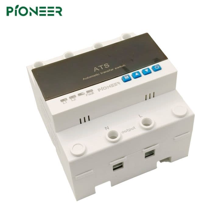 AC110V 100A interruptor de transferencia automática de doble potencia montaje en carril de 35mm 2P ATS interruptor de cambio de transferenci