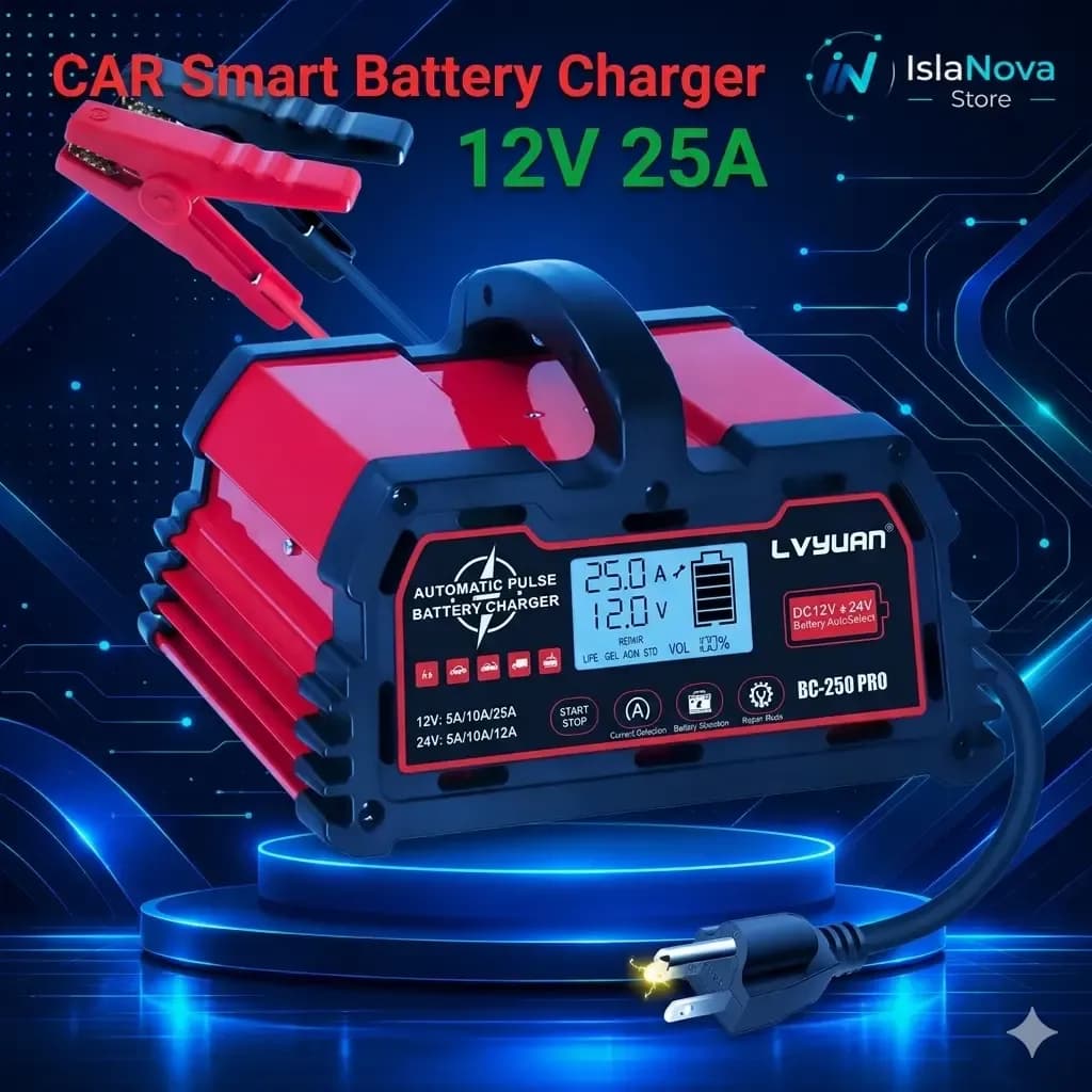 Smart 12V 25A Lead-Acid & LiFePO4 Battery Charger