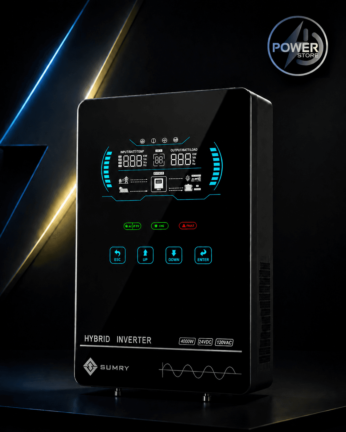 SUMRY Inversor Híbrido 4000W 24VDC a 120VAC para energía solar