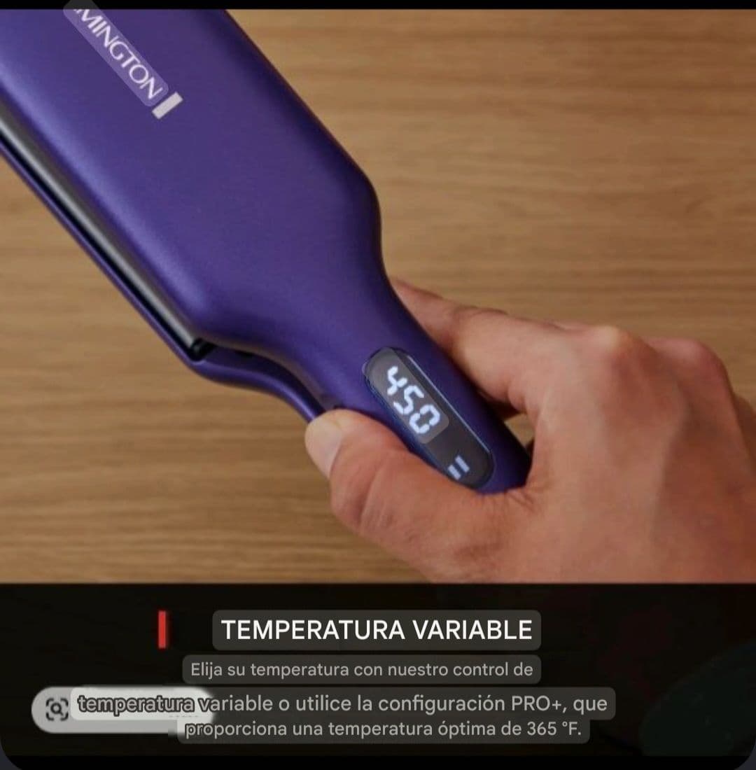 Remington Gloss Finishing Hair Tool, purple, retail box packaging, 3X shine boosting technology, ceramic infusion, one pass results
