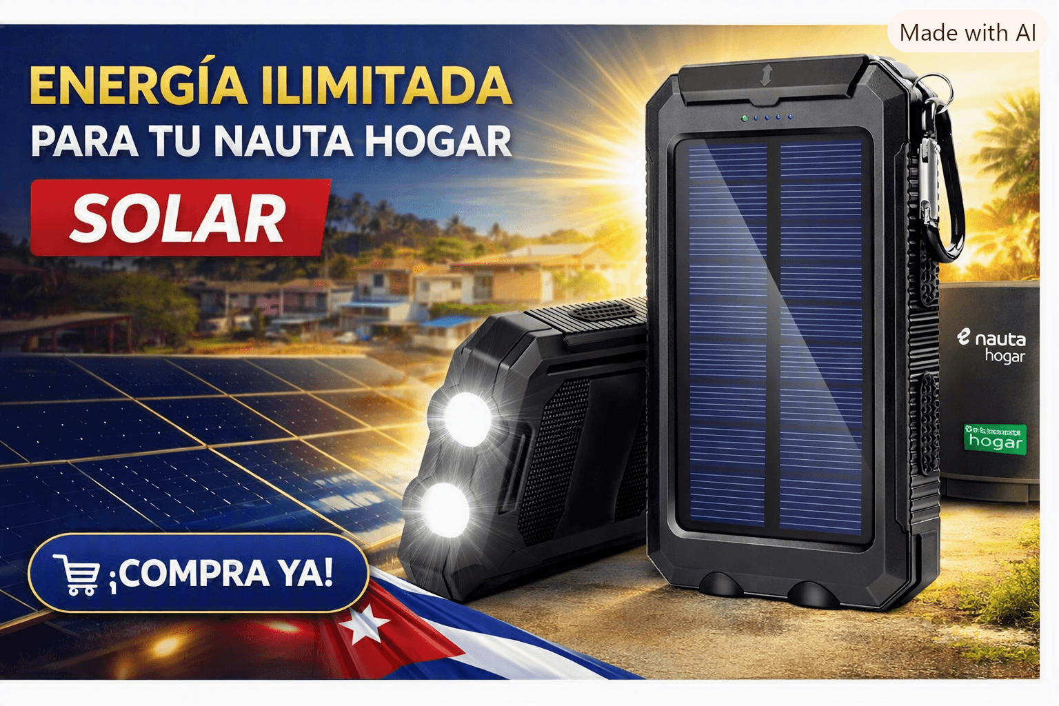 Power Bank con carga solar