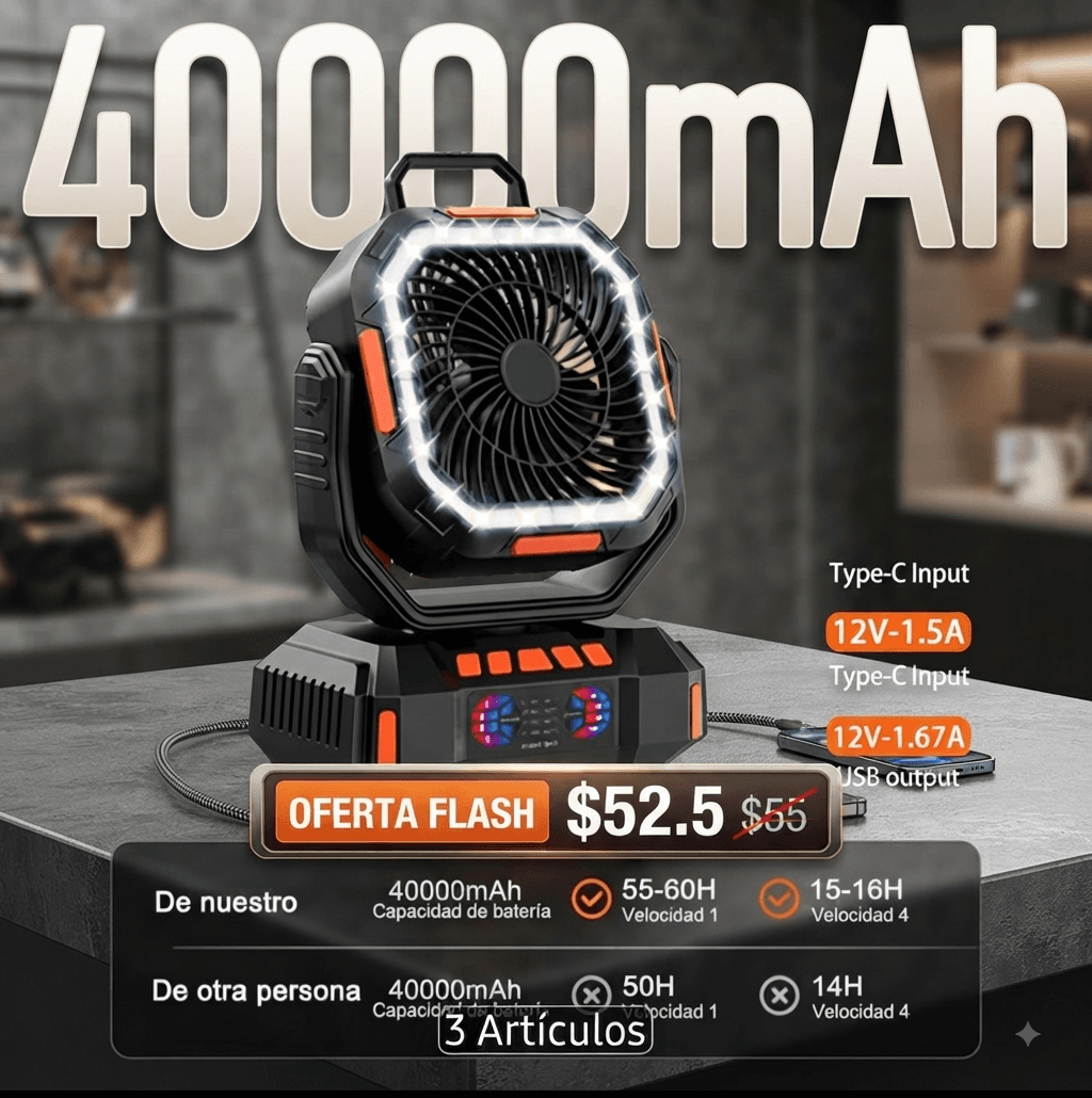Ventilador portátil de 40000mah