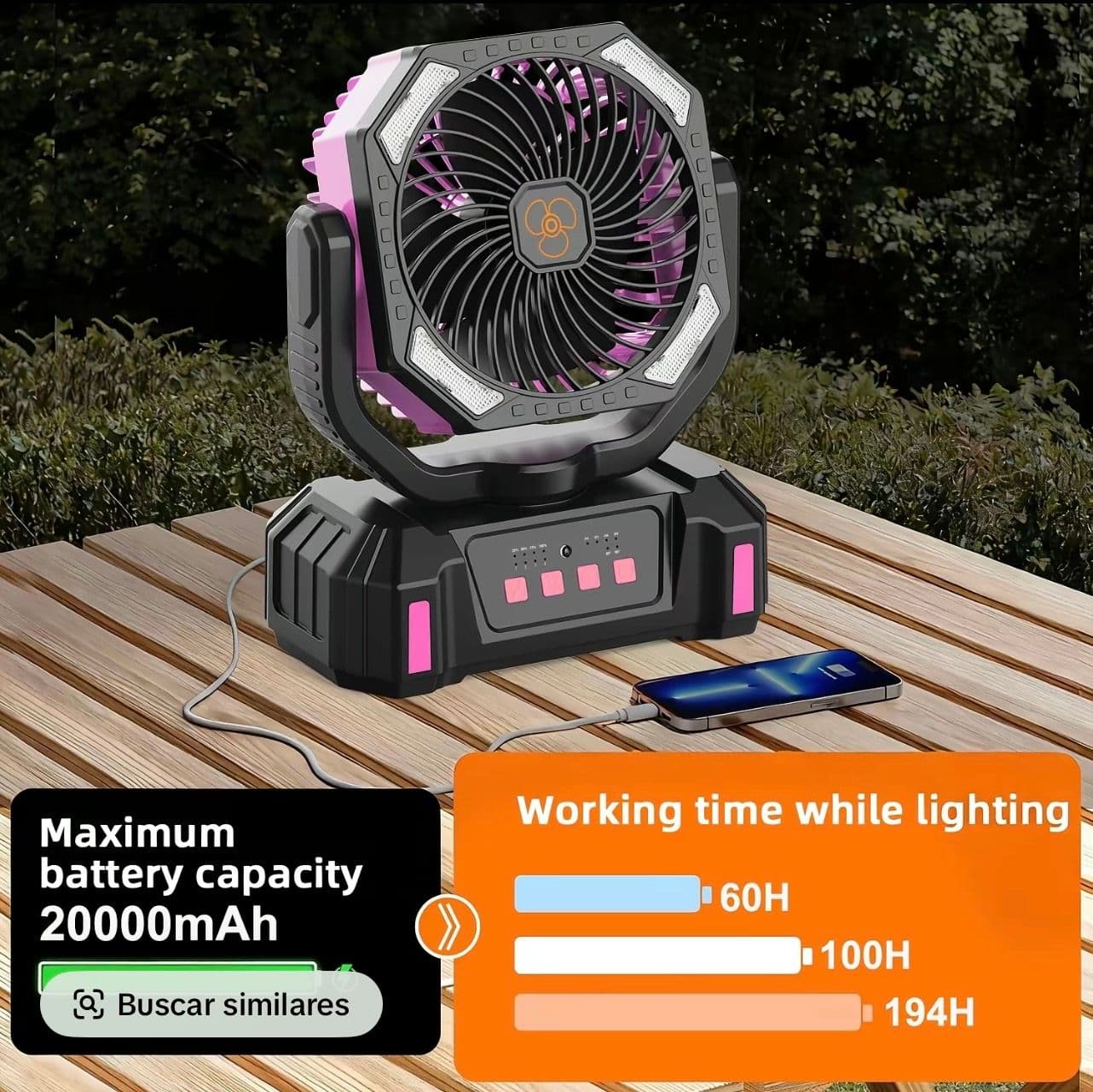 2 ventiladores recargables F23
