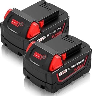 2 Packs Compatible for Milwaukee 18v Battery WK18 6.0Ah Batteries for Milwaukee Mk-18, Strong Power High Capacity for Milwaukee, Compatible with 48-11-1850 48-11-1852 48-11-1865 48-11-1862 48-11-1840