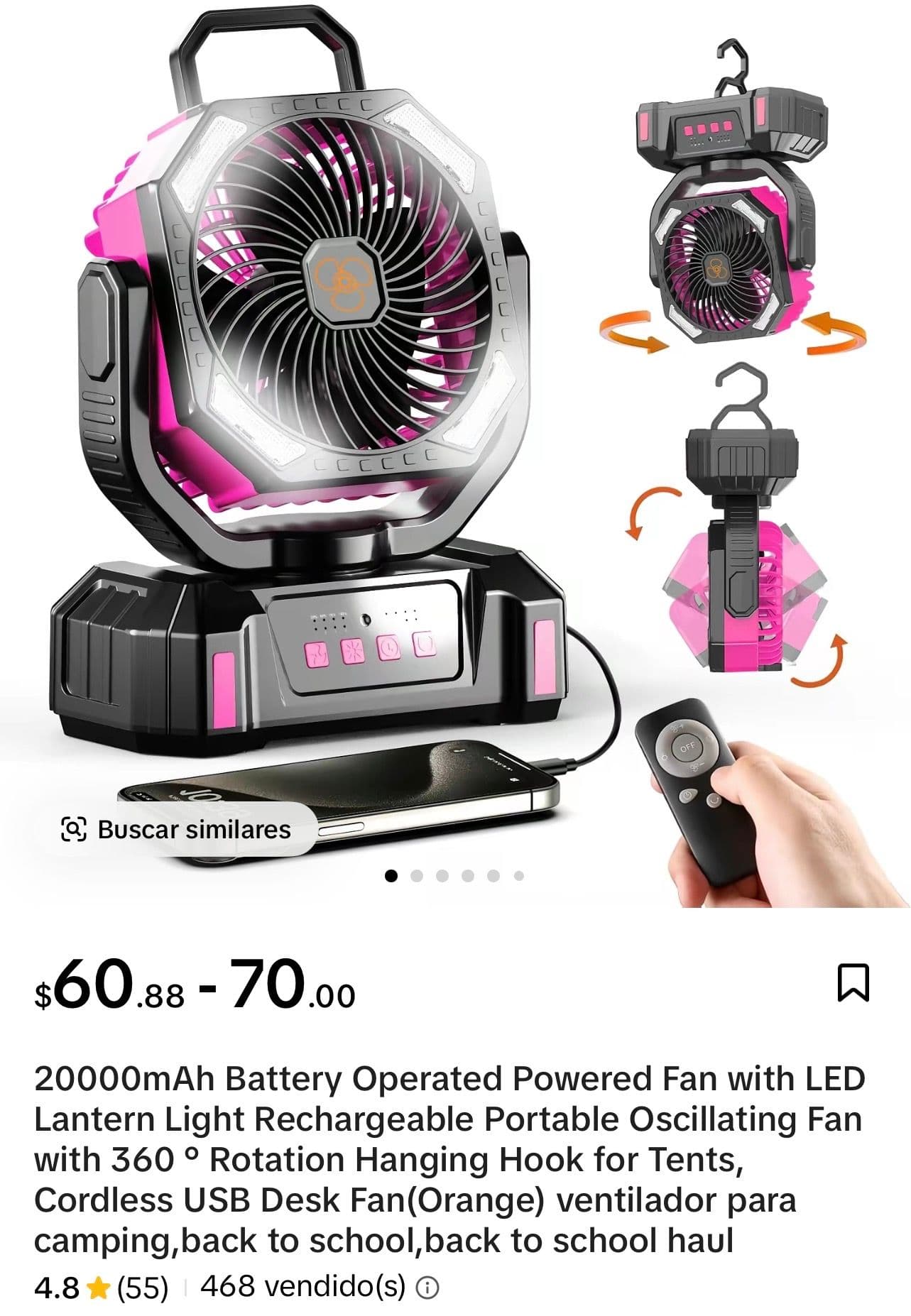2 ventiladores recargables F23