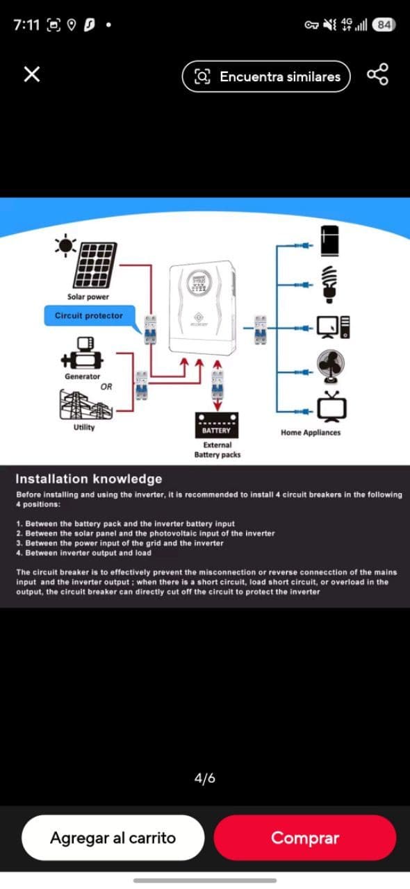 Inversor Híbrido Solar SUMRY HGX 4000W 24V – Off Grid, Sin Batería, MPPT 55-350V
