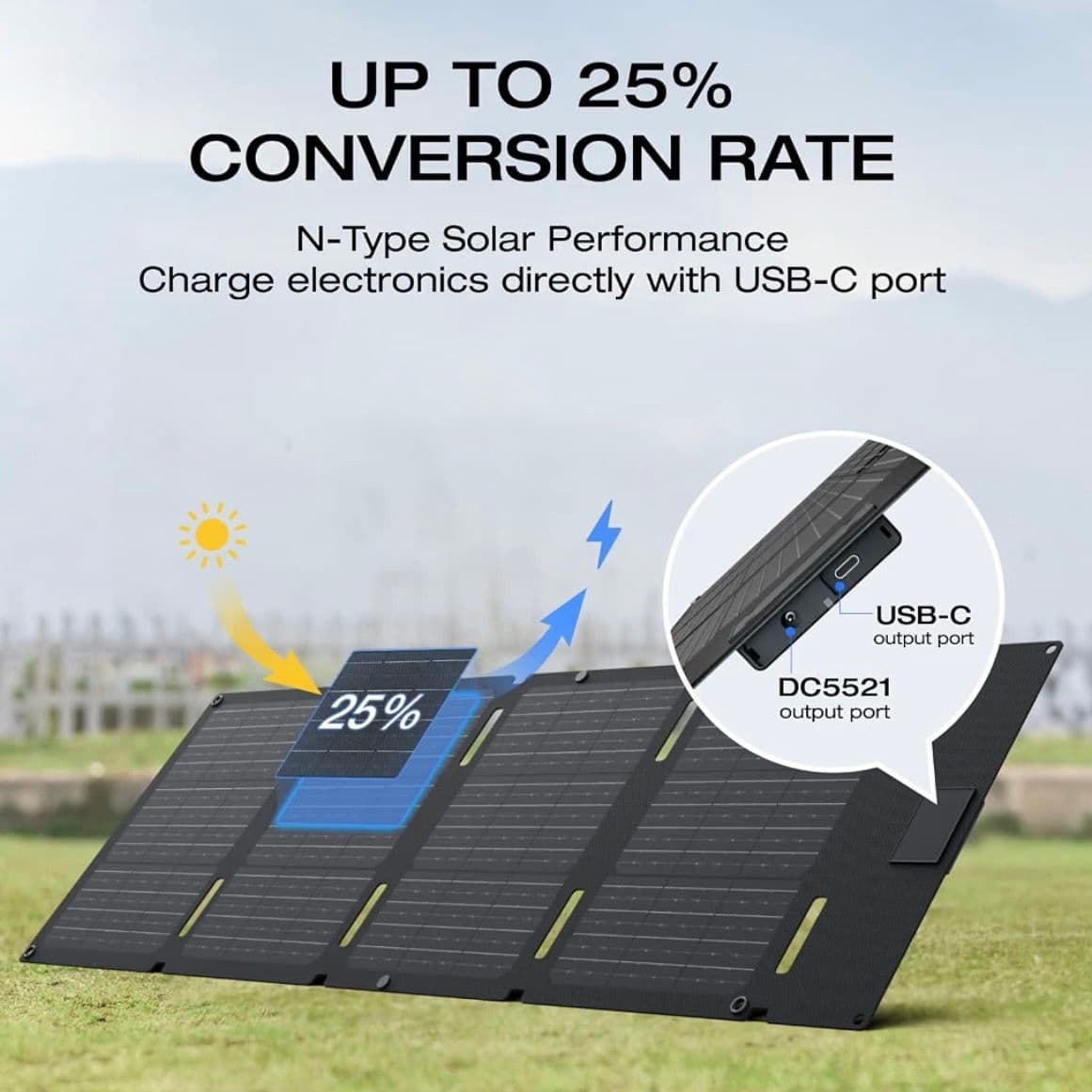 EcoFlow 60W Type C Portable Solar Panel
