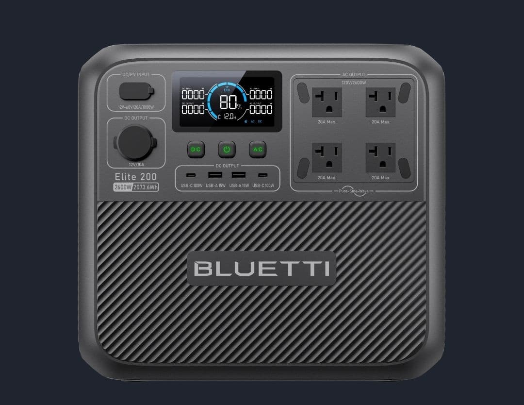 Estación de Energía Portátil BLUETTI Elite 200 V2 | 2,073.6Wh / 2,600W