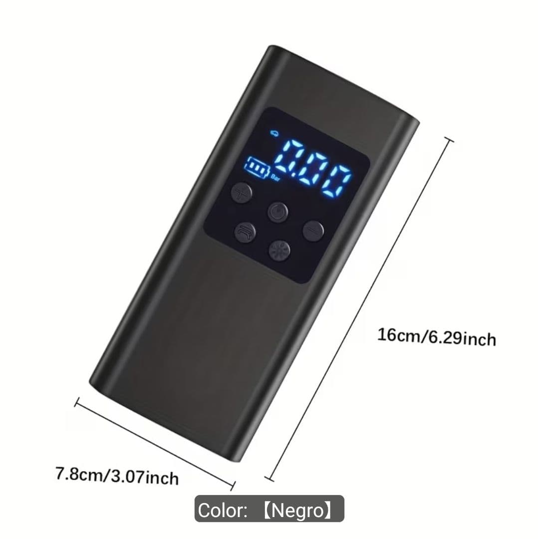 Compresor de aire portátil SuiTu ST-5525, color gris, en caja original de retail, con pantalla digital inteligente y uso para auto, motocicleta, bicicleta y balones.