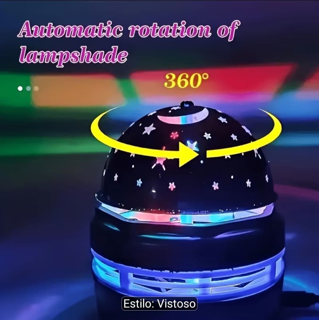 Lampara LED entrada USB para noche, temática cielo estrellado