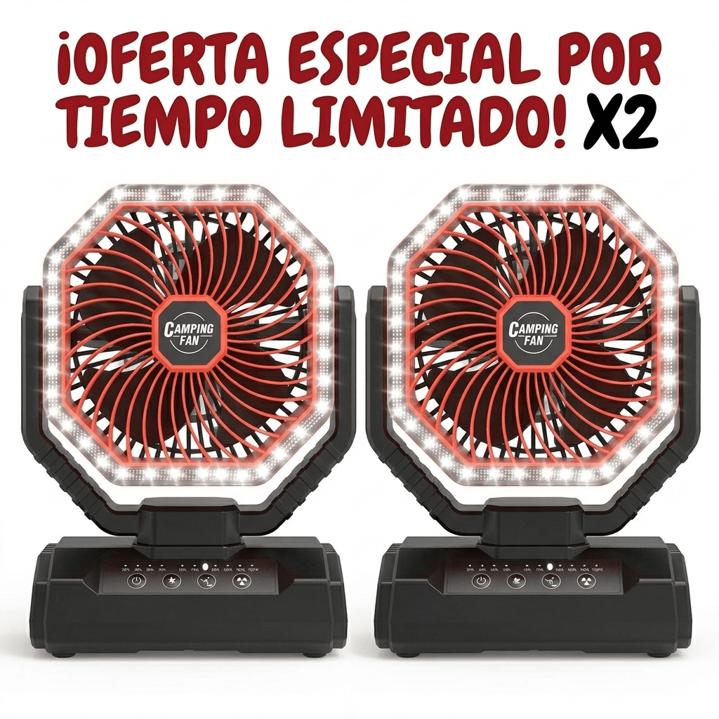 2 Ventiladores recargables portatil giratorio de 200000amp 