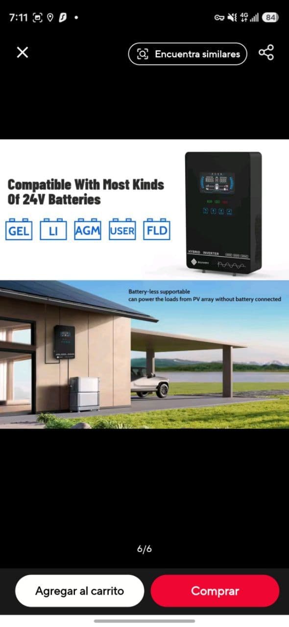 Inversor Híbrido Solar SUMRY HGX 4000W 24V – Off Grid, Sin Batería, MPPT 55-350V