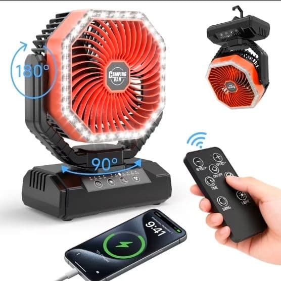 2 Ventiladores recargables portatil giratorio de 200000amp 