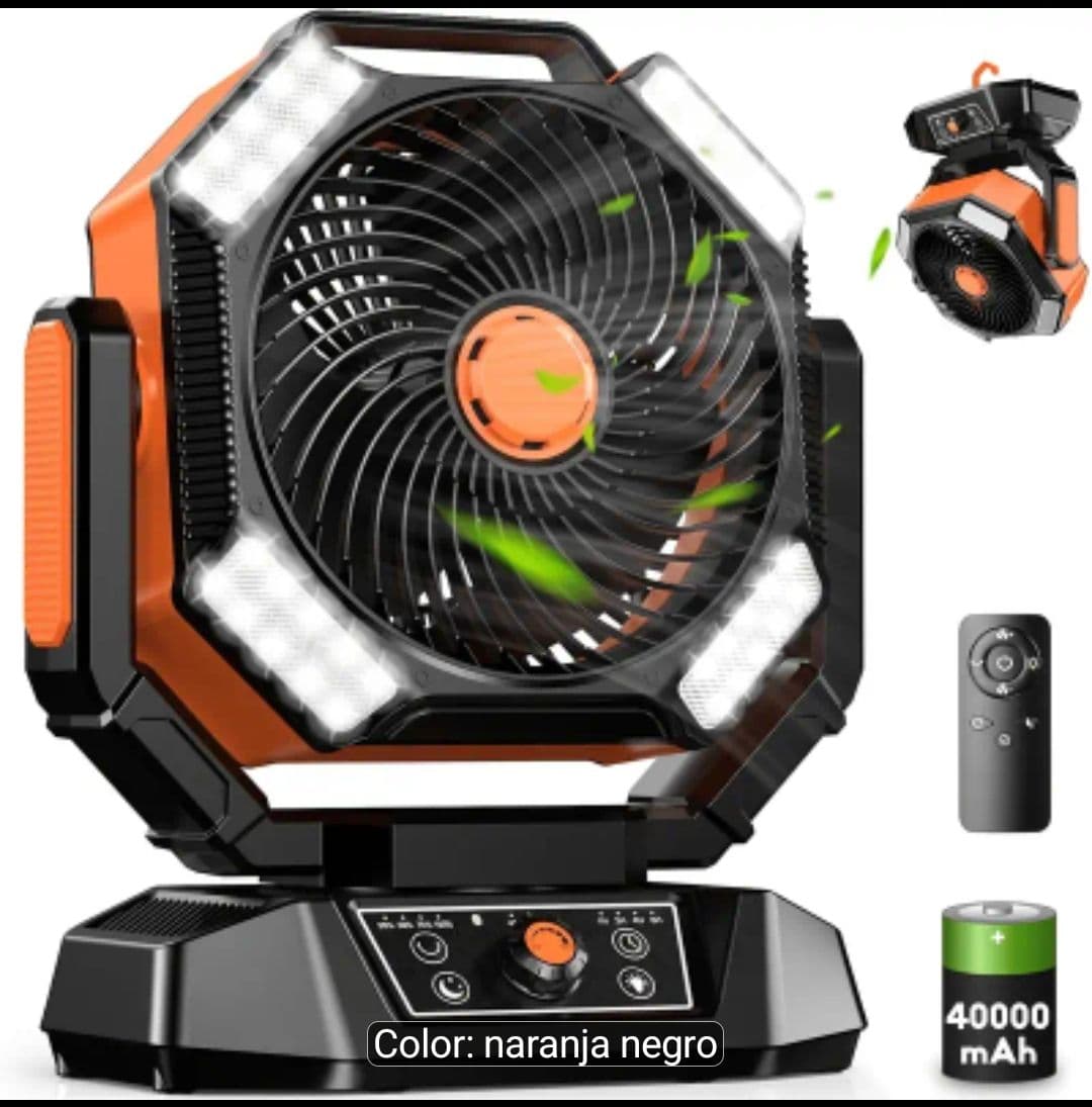Ventilador de Camping Recargable ColdSky 40000mAh - Con Control Remoto y Luz LED