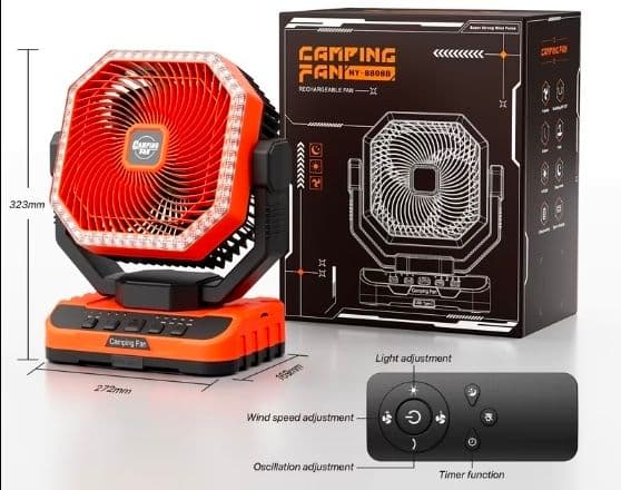 2 Ventiladores recargables portatil giratorio de 200000amp 