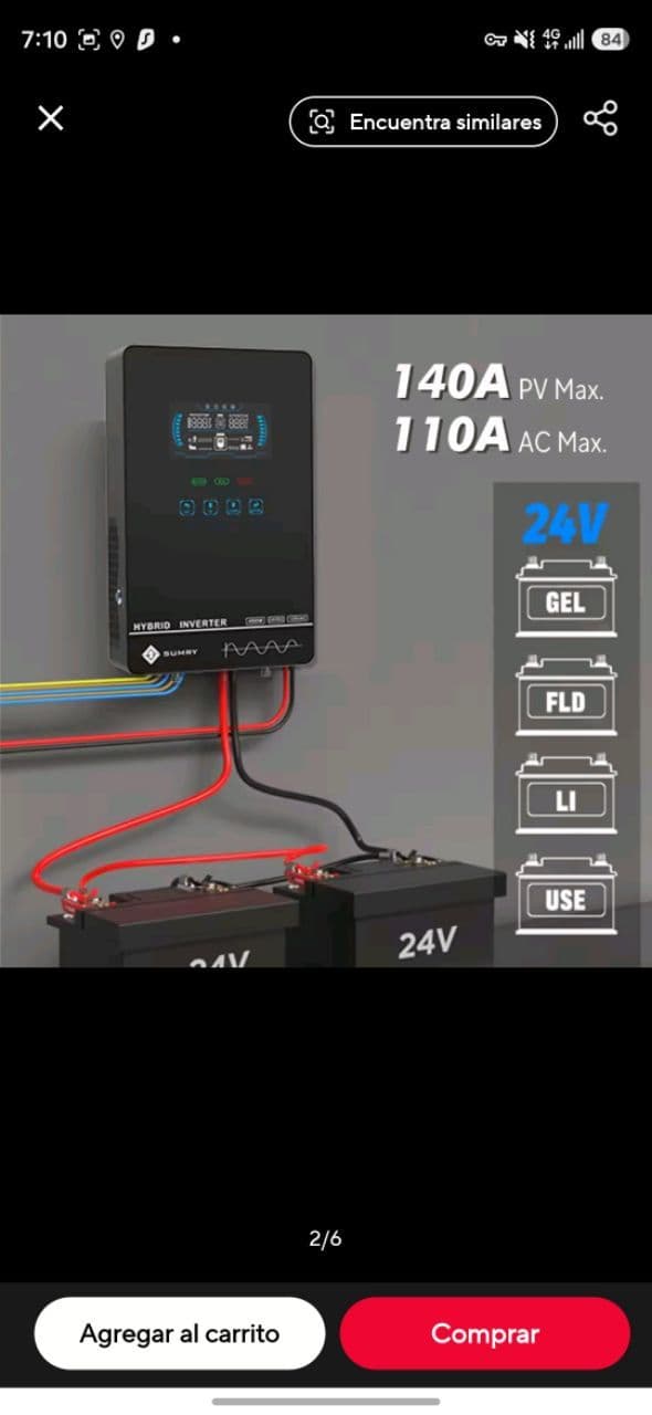 Inversor Híbrido Solar SUMRY HGX 4000W 24V – Off Grid, Sin Batería, MPPT 55-350V