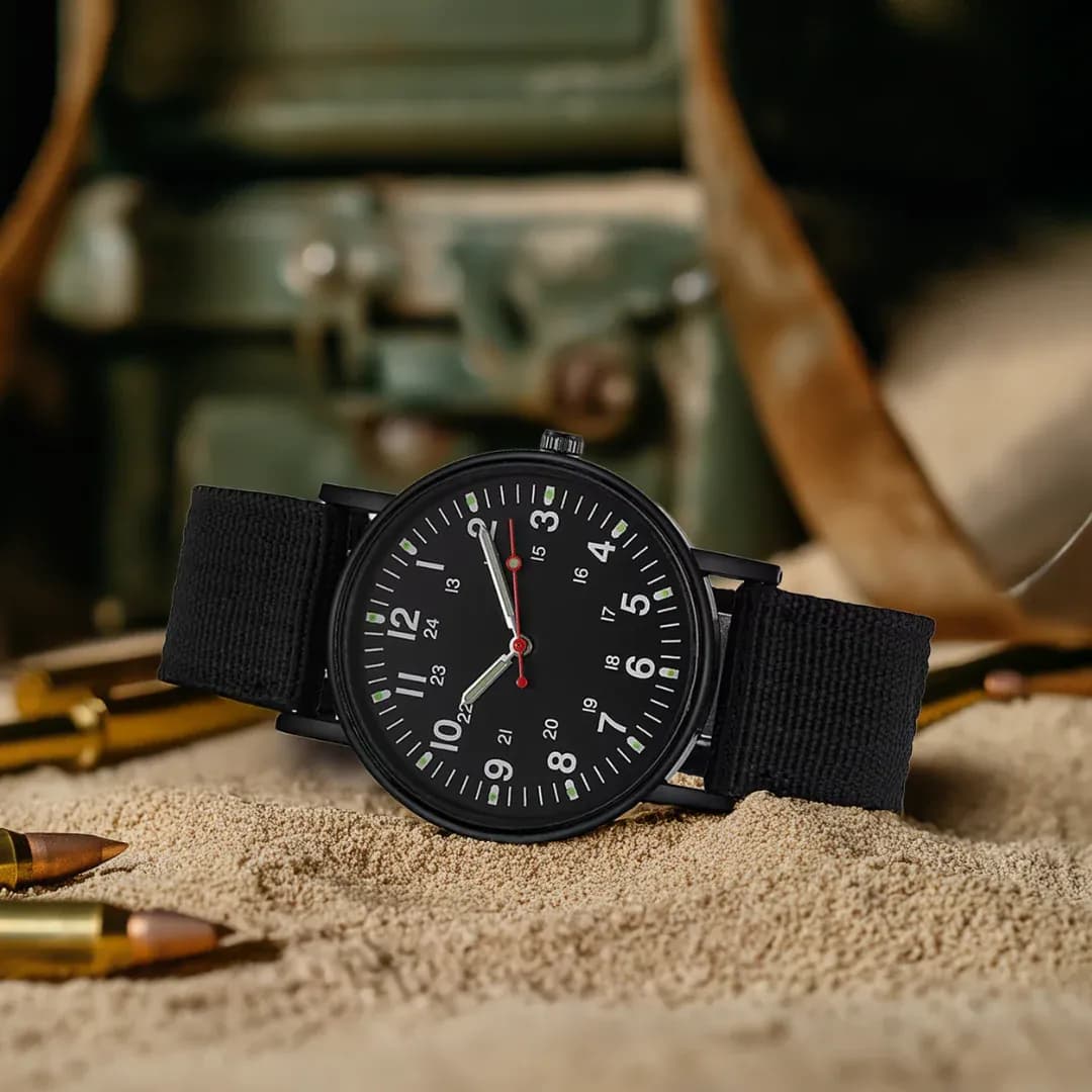 Men's Luminous Quartz Watch, Chronograph Wristwatch, Water-Resistant, Large Dial, Luxury Brand