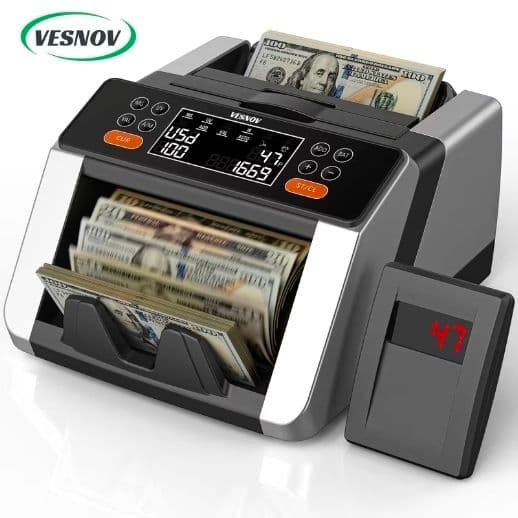 Contadora de billetes con detección de billetes falsos