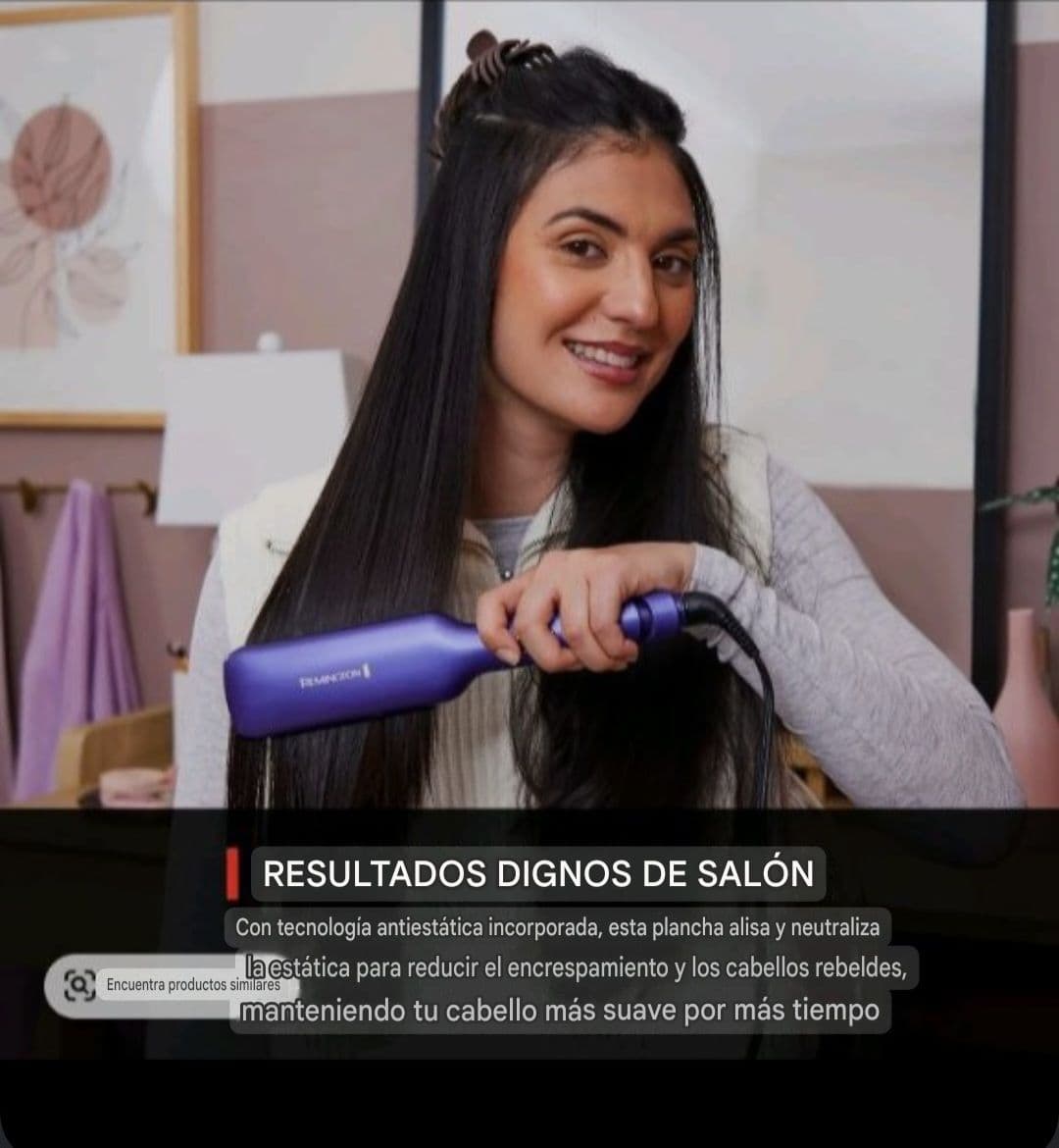 Remington Gloss Finishing Hair Tool, purple, retail box packaging, 3X shine boosting technology, ceramic infusion, one pass results
