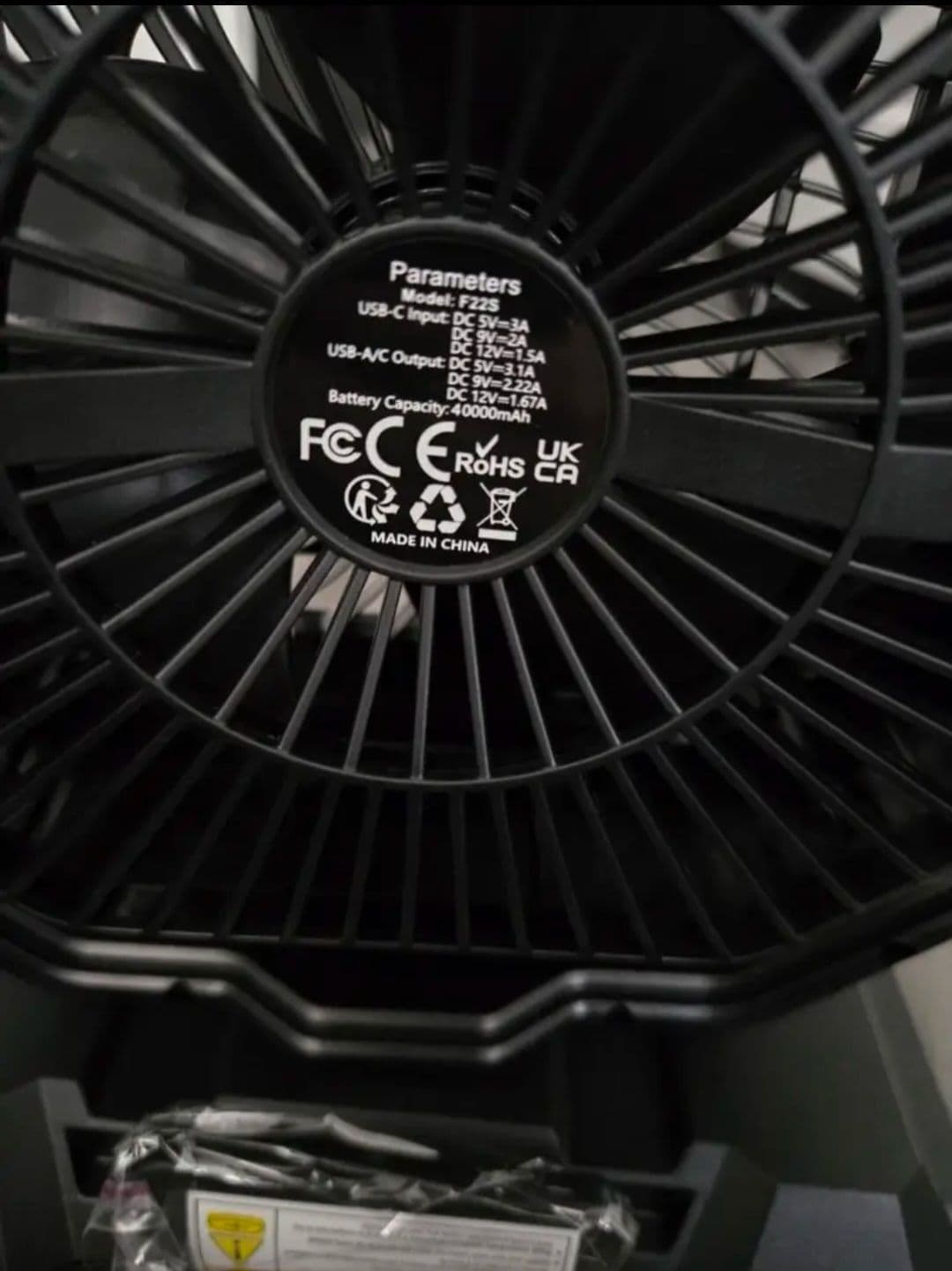 Ventilador portátil de 40000mah